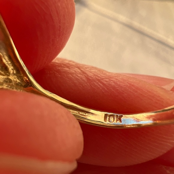 10k yellow gold natural genuine green emerald & diamond ring size 7 3.5 grams - Picture 6 of 16